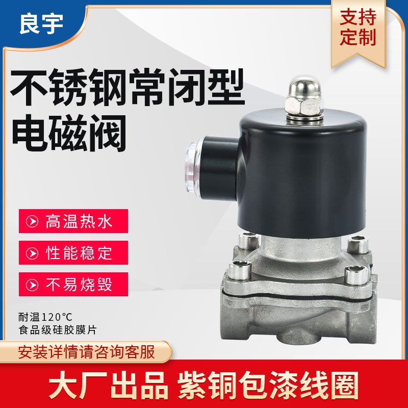 食品卫生级硅胶热水高温电磁控制阀220V暖气太阳能管开关4 6分1寸