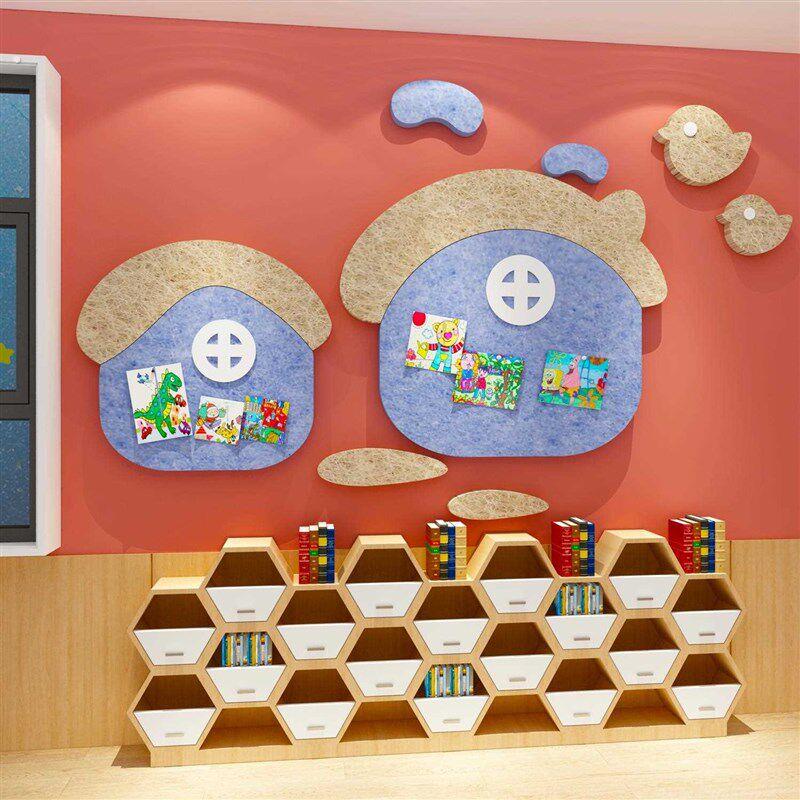 幼儿园环创主题成品毛毡照片墙贴纸文化背景宣传公示告栏装饰大厅