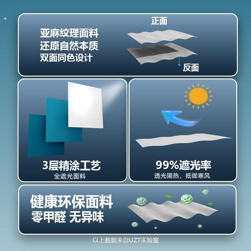 卧室窗帘全遮光免打孔拉卷式百叶帘阳台书房电动防风隔断卷帘