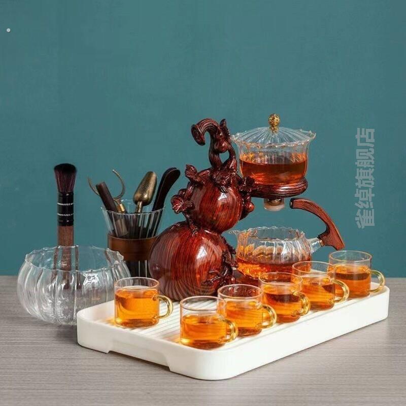 葫芦懒人半全自动茶具套组玻璃功夫茶杯泡茶壶创意办公室冲茶神器