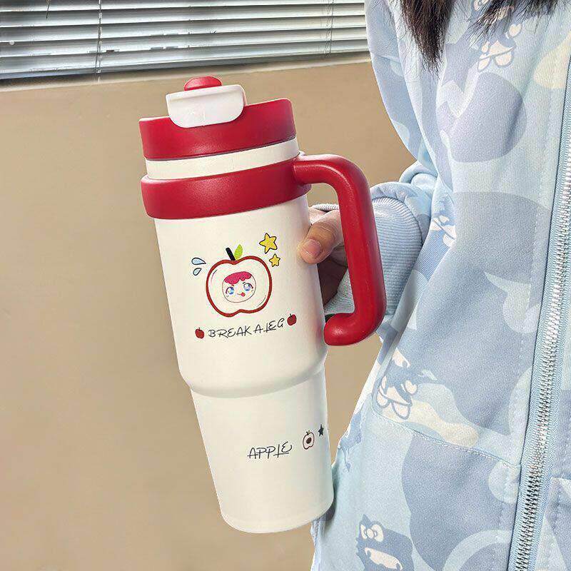 大容量吸管式保温杯大容量吸管水杯女生高颜值杯冰霸杯新款水杯子