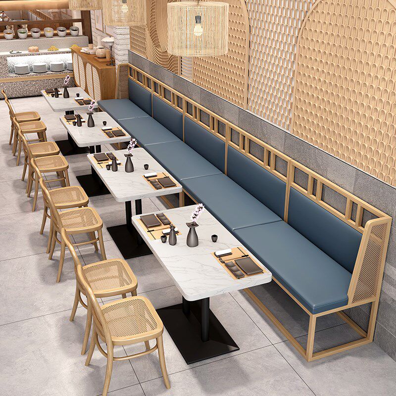 定做日式卡座沙发寿司拉面馆餐饮厅靠墙1.2米商用双人日料店桌椅