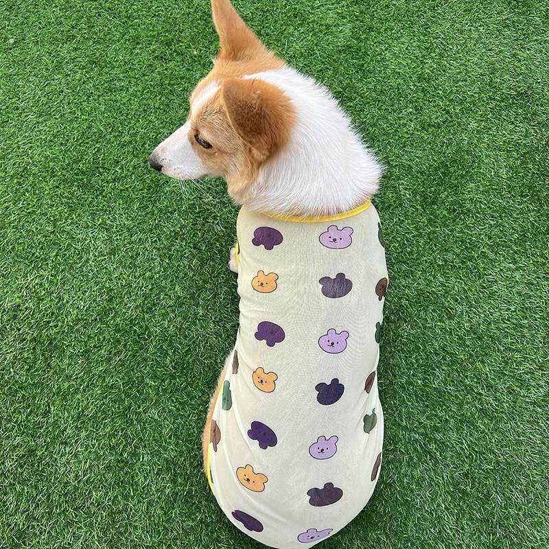 宠物狗狗夏日背心柯基柴犬哈士奇泰迪博美雪纳瑞防掉毛网纱衣服