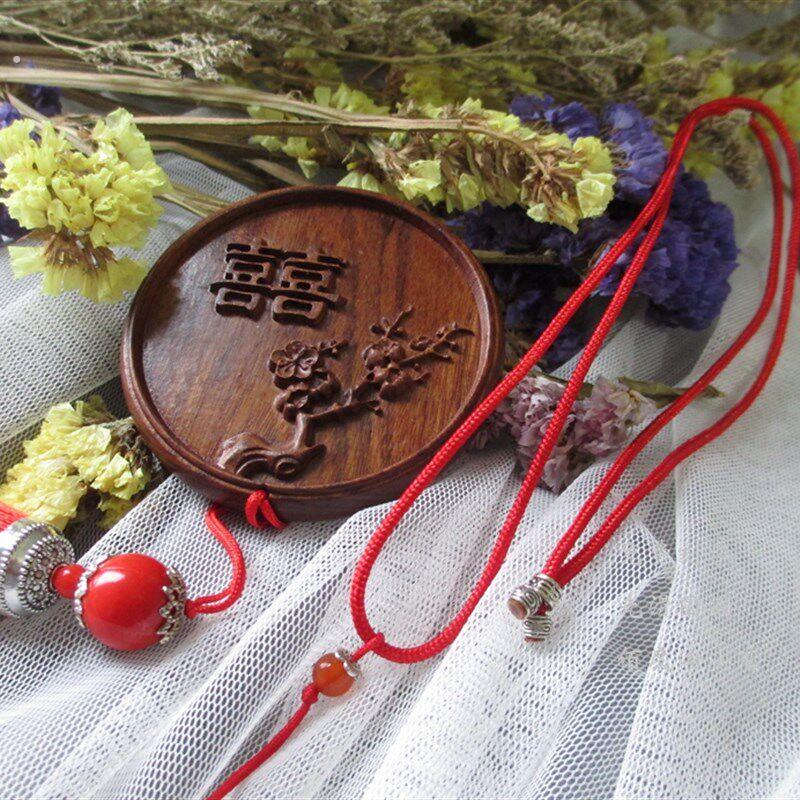 挂脖子结婚镜子新娘出嫁喜字随身婚庆挂胸前礼品物陪嫁压腰美人镜