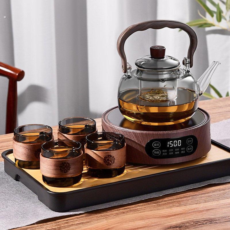 2026新款高硼硅玻璃茶壶泡茶家用耐高温围炉煮茶烧水器茶具黑晶炉