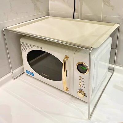 不锈钢厨房微波炉置物架台面空气炸锅收纳层架子家用ins风烤箱支