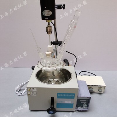 搅拌蒸馏反应装置2000 5000ML 实验反应釜回流提纯装置数显油浴锅
