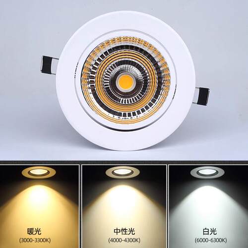 cob射灯天花板灯LED筒灯12W15W20W悬吊式天花板嵌入式钻孔12.5cm1