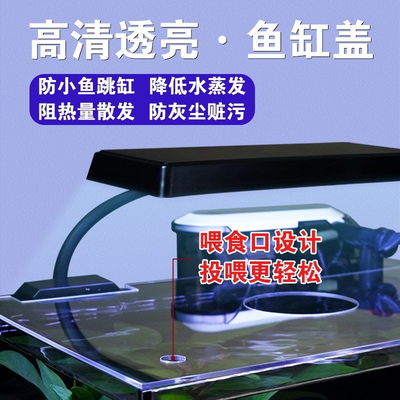 加大生态缸家用小型鱼缸超白玻璃水草缸网红款桌面水景缸溪流鱼缸