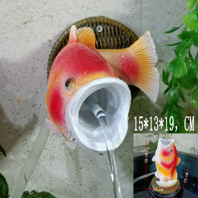 简约喷水鱼出水口装饰屋顶阳台排水口鱼嘴水池背景墙壁挂吐水雕塑
