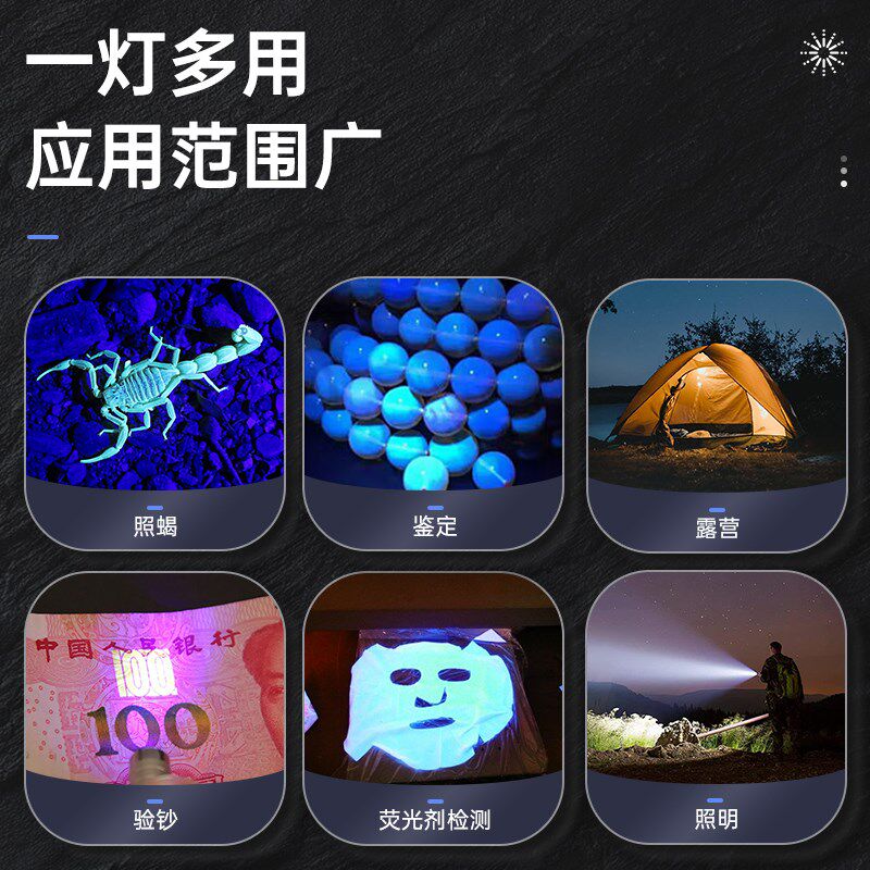 波来特2025新款蝎子灯手提式照蝎专用充电式大容量超亮紫光蝎子灯