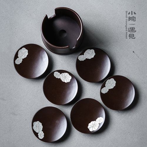 小院 电木茶垫杯垫茶杯垫茶道功夫杯托茶托创意茶具配件大全隔热