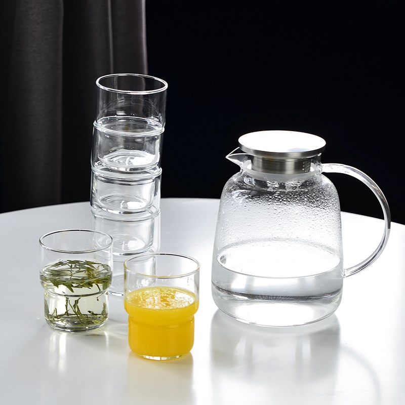 耐摔家用钢化玻璃杯子耐高温喝水杯叠叠茶杯套酒店漱口啤酒咖啡杯