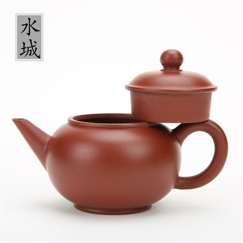吴建强潮州手拉壶全手工朱泥90/120/150cc水平壶紫砂壶小号红泥壶