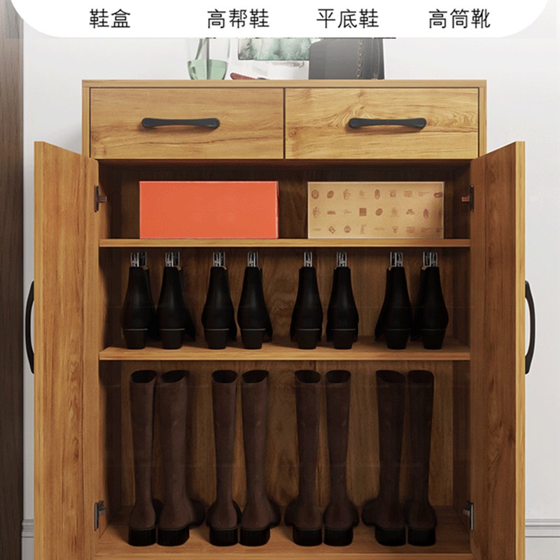 家用门口柚木色鞋柜长40/50cm收纳储物窄小入户大容量楼道电梯旁