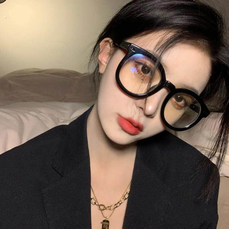 黑框眼镜女款复古大框黑色圆框 粗框眼镜框早八素颜神器