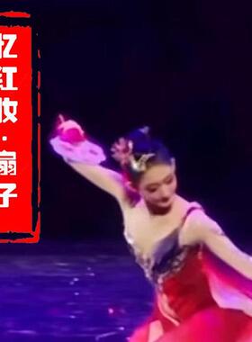 精美刺绣忆红妆装团扇舞蹈道具红色舞蹈扇子双面刺绣团扇古风拍照