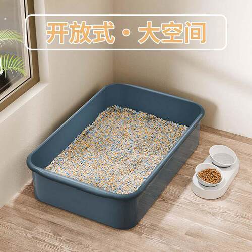 超大号猫砂盆塑料猫厕所防外溅猫屎盆长方形养龟盆方盆水槽收纳盆