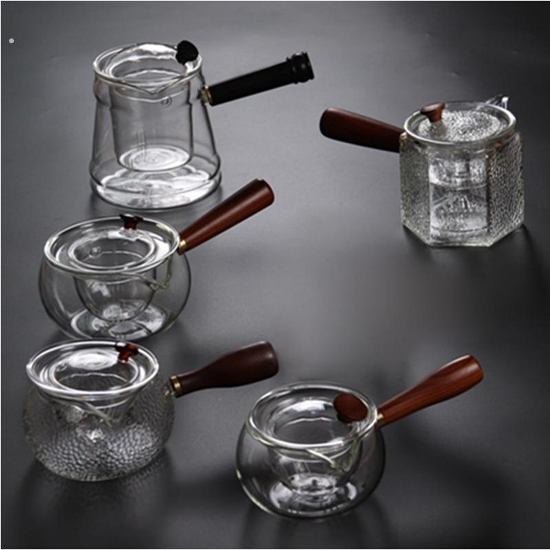 厂家侧把蒸煮茶壶玻璃煮茶器耐热小青柑泡茶壶功夫茶壶套装