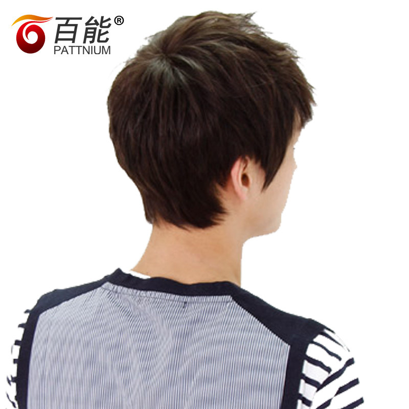 时尚青年男款真人发丝真短发逼真学生假发套男式短款假发自然逼