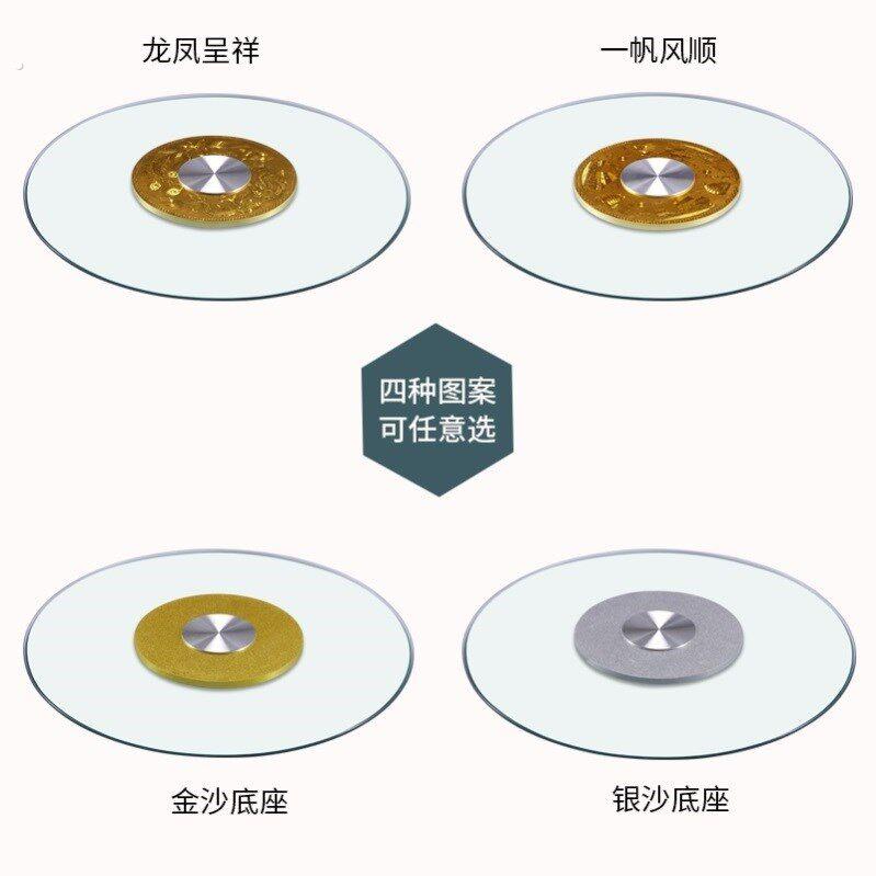 园餐桌转桌盘玻璃圆盘桌面钢化玻璃圆桌面带转盘小转盘家用旋转台