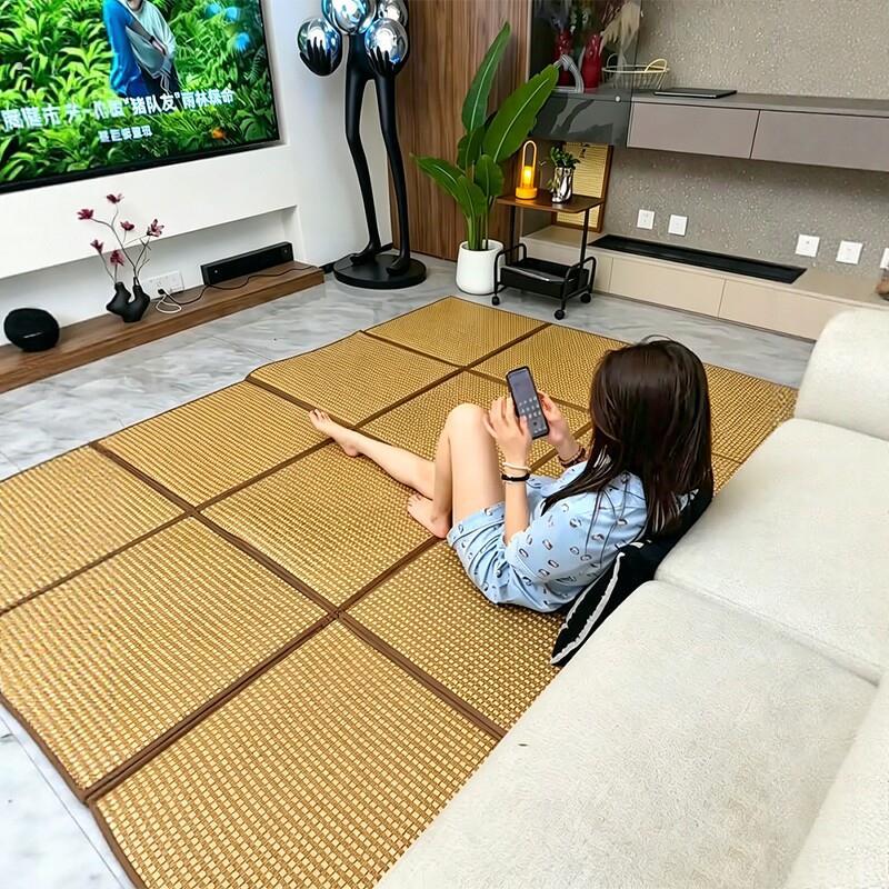 夏季好物！折叠凉席客厅防滑地垫爬行垫卧室榻榻米睡觉2026新款图片
