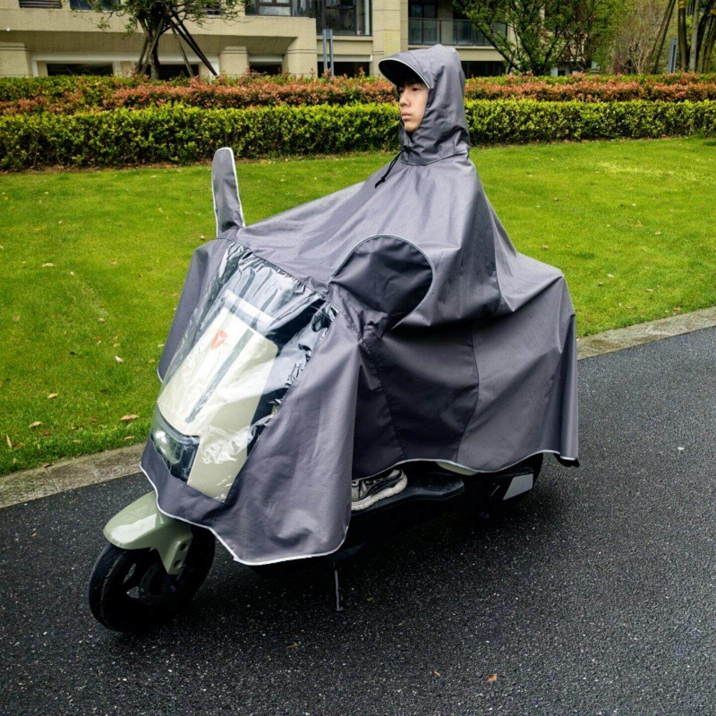电动车日强雨衣加大加厚摩托电动车单双人长版全身防暴雨专用雨披