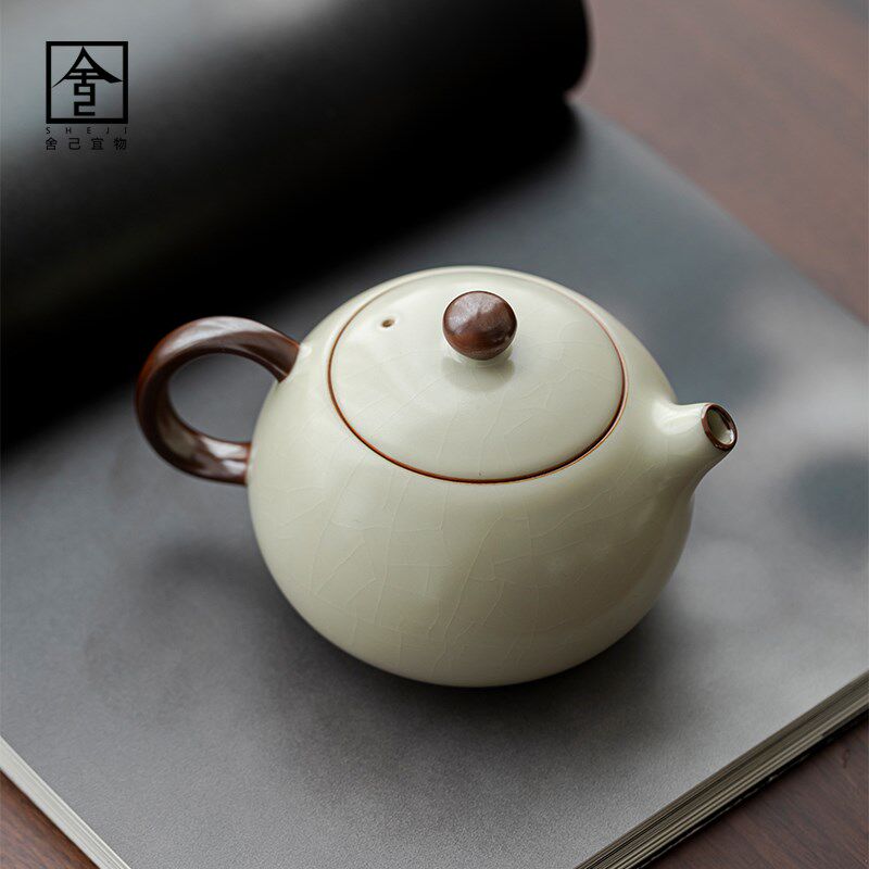 泡茶壶暖灰汝窑茶具大容量单品高档功夫茶壶西施壶办公室会客泡茶