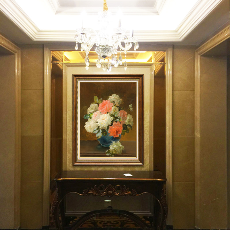 高档手绘静物油画 欧式客厅沙发背景画 玄关装饰画 壁炉挂画N12