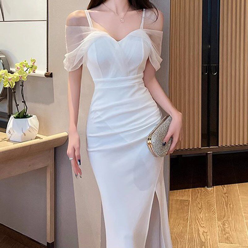 夜总店女装性感低胸显瘦夏短袖2024年新款桑拿技师足浴柔式晚礼服
