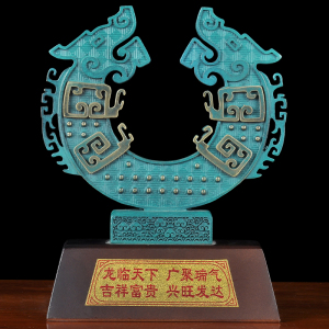 纯铜双龙聚福龙摆件家居客厅电视柜装饰品工艺品公司商务庆典礼品