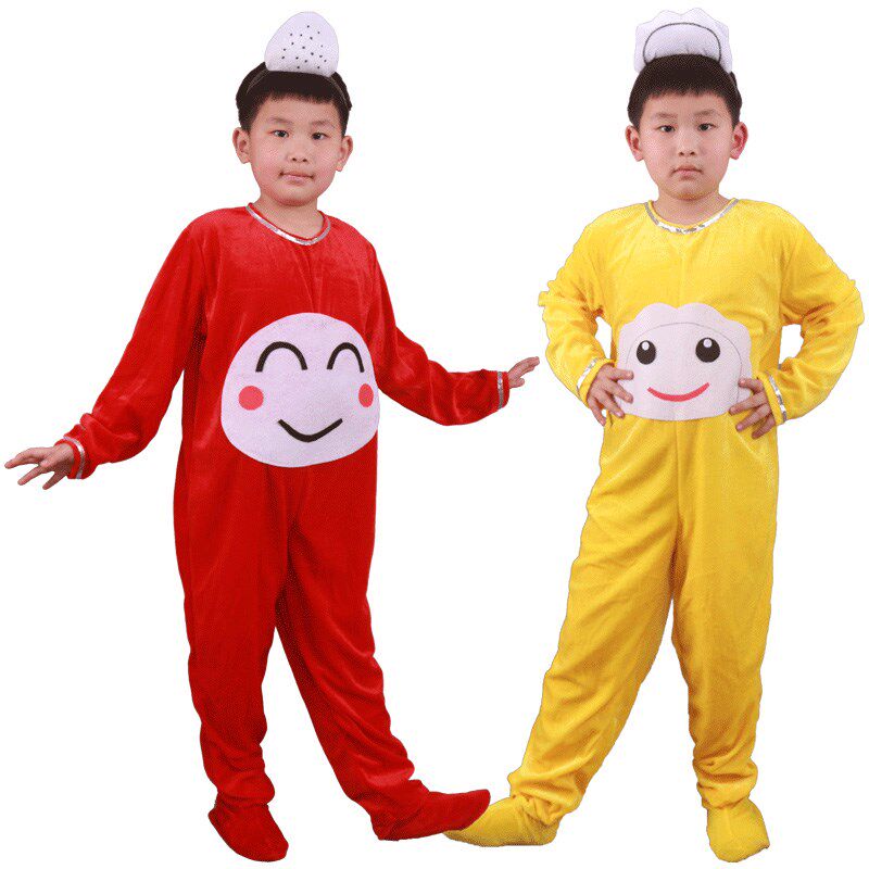 儿童冬至的饺子表演服碗筷盘子汤圆游戏道具服汤圆绘本舞蹈服装