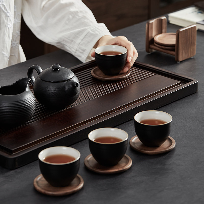 实木茶杯垫茶道禅意耐高温杯垫马克杯隔热垫茶托咖啡杯玻璃杯子垫