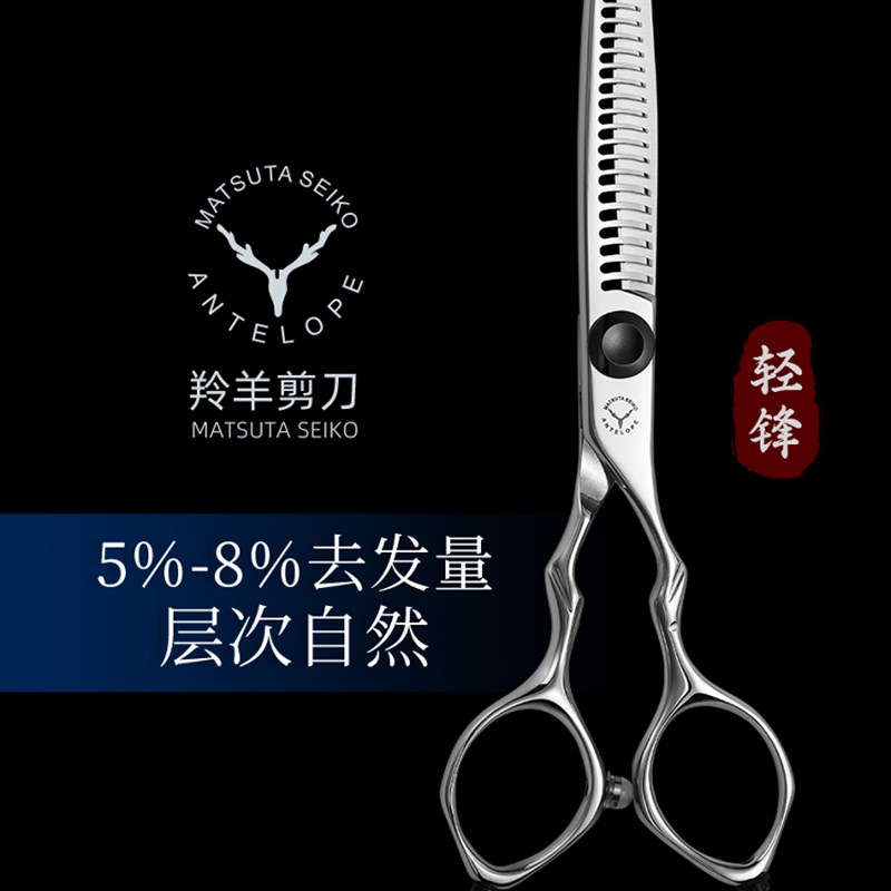 脱毛5.5寸无痕牙剪彩色发根底发型师专用发剪