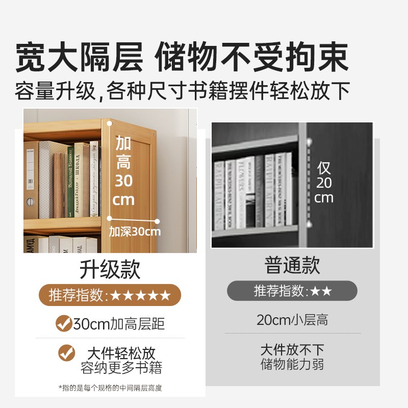 书架多层简易带玻璃门防尘置物架一体靠墙家用客厅展示柜实木书柜