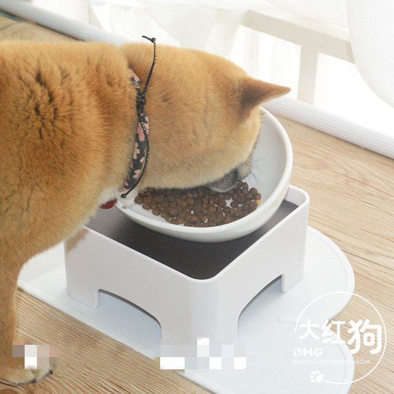 法斗碗宠物餐桌狗狗食盆防滑猫碗狗碗陶瓷碗架泰迪柴犬护颈椎食具