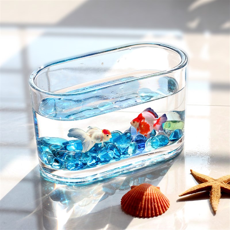 包邮 超白透明金鱼缸水族箱玻璃长方形水培植物容器花瓶桌面摆放