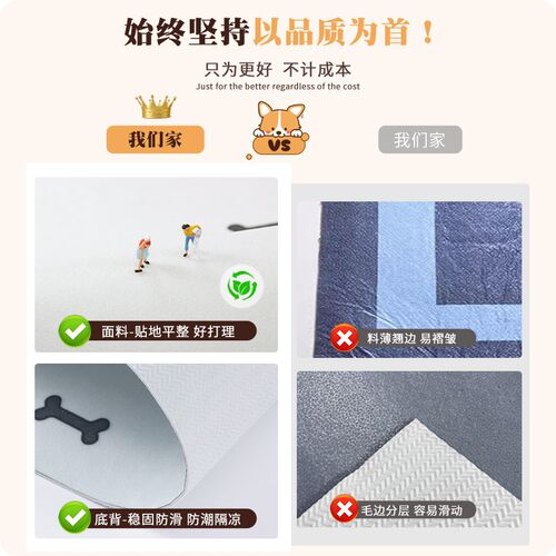 宠物地垫防水防尿免洗可擦pvc防滑围栏狗窝垫子狗笼狗狗专用地毯