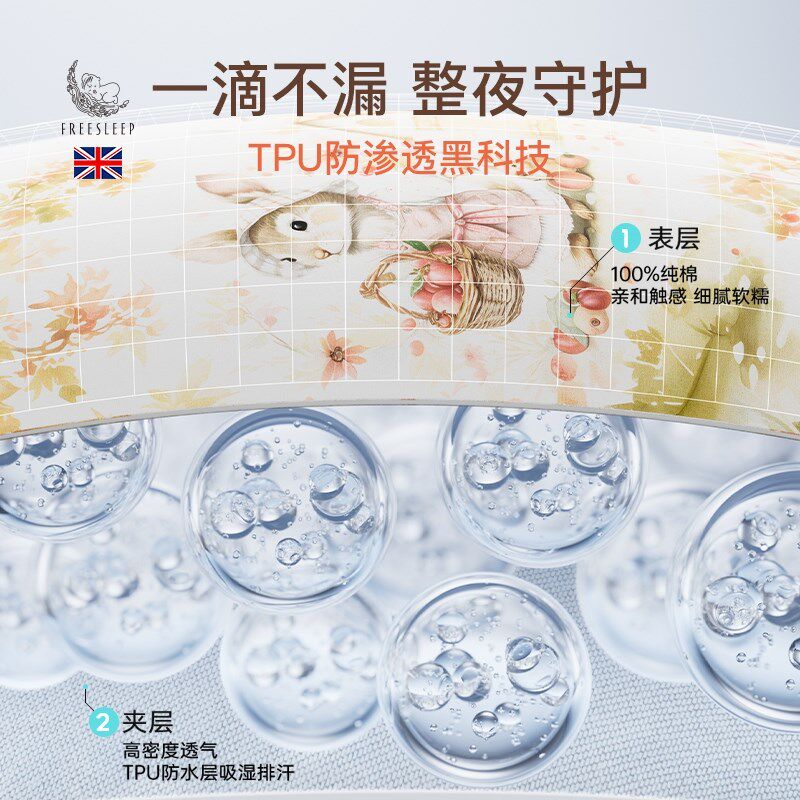 婴儿床床笠纯棉a类隔尿床单床垫套罩拼接防水儿童宝宝全棉可定制