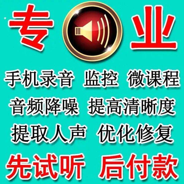 音频降噪处理去风声电流底噪环境音修复人声音乐伴奏提取声音优化