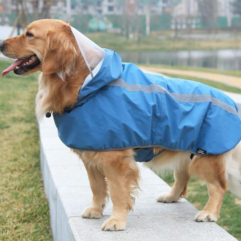 宠物狗雨衣 大中小型犬防水防风狗雨披 边境牧羊犬雪纳瑞泰迪连帽