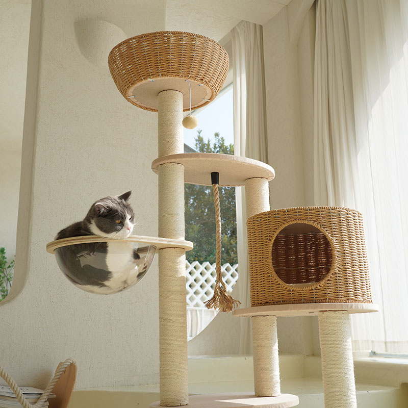 五层大型实木猫爬架猫窝猫树一体豪华猫跳台太空舱布偶稳固猫架子