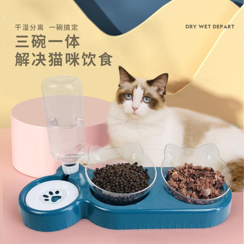 蜗牛碗猫碗自动宠物喂食器饮水器猫狗碗猫碗双碗猫猫用品水碗
