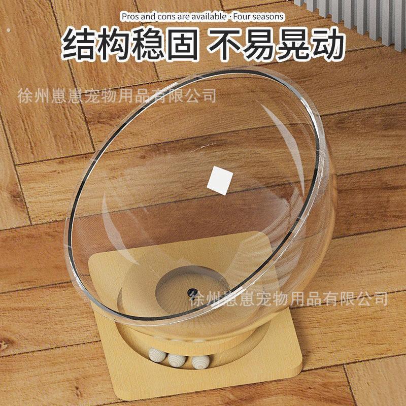 特大号高透亚克力猫咪太空舱四季通用猫转盘睡玩一体耐磨创意猫窝