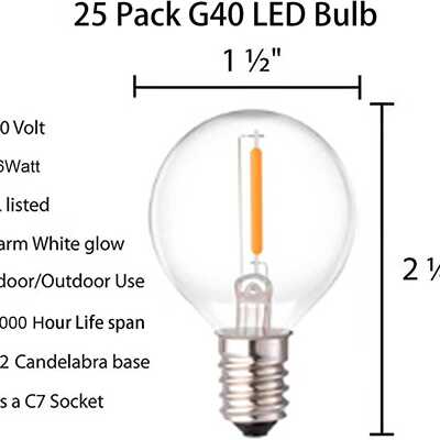 直销G40备泡G40灯串替换灯泡25个装可用电压110V--230V