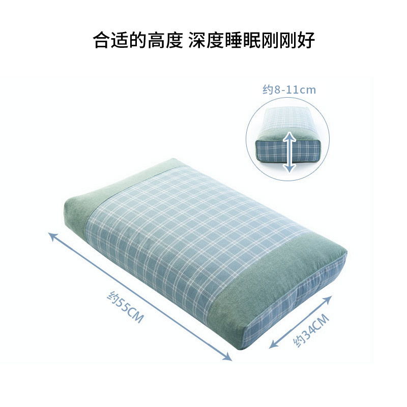 全荞麦皮枕头单人高枕头夏季成人水洗棉家用枕头大人纯荞麦壳枕头