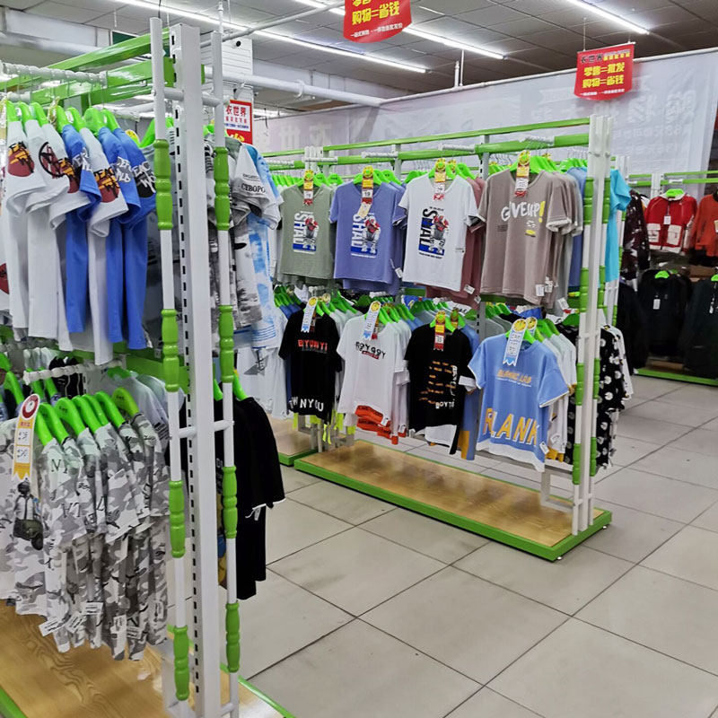 服装展示架超市双层衣架正挂展示架子货架男女装童装落地式挂衣架