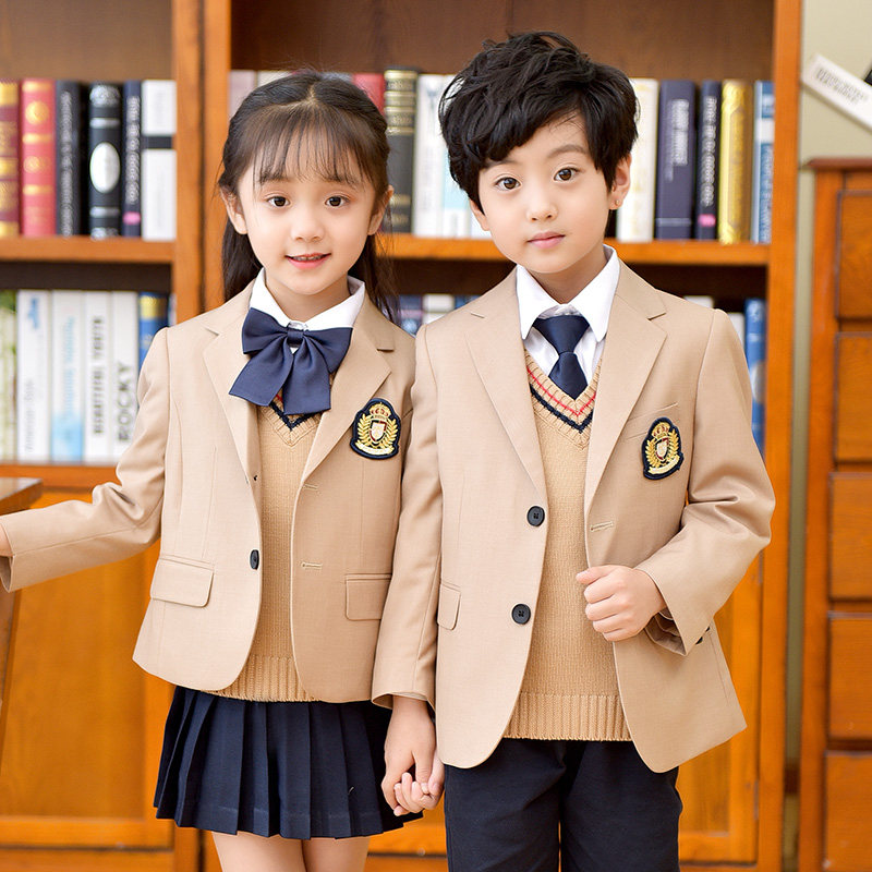 西装班服小学生校服男女童三件套装春秋冬季英伦学院风幼儿园园服