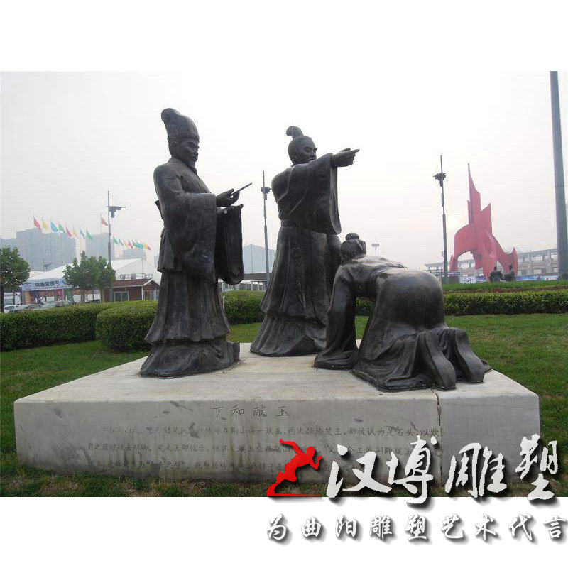 玻璃钢仿铜人物雕塑户外文化广场铸铜古代读书人物铜雕人物定制做
