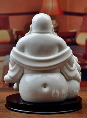戴玉堂 陶瓷笑佛摆件 德化白瓷中式禅意装饰工艺品/代代有福弥勒